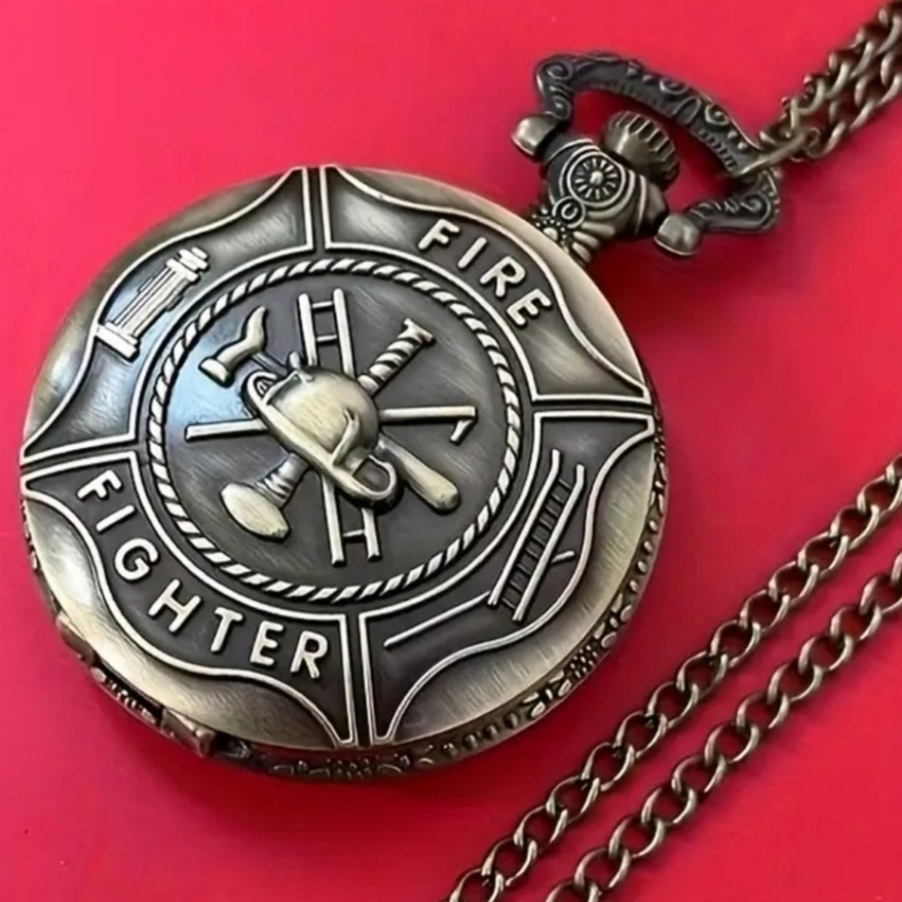 Fire fighter Fireman Quartz Pocket Watch Choose a Color